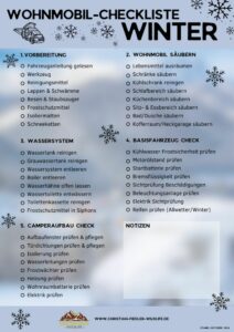 Wohnmobil winterfest machen Wintercamping checkliste